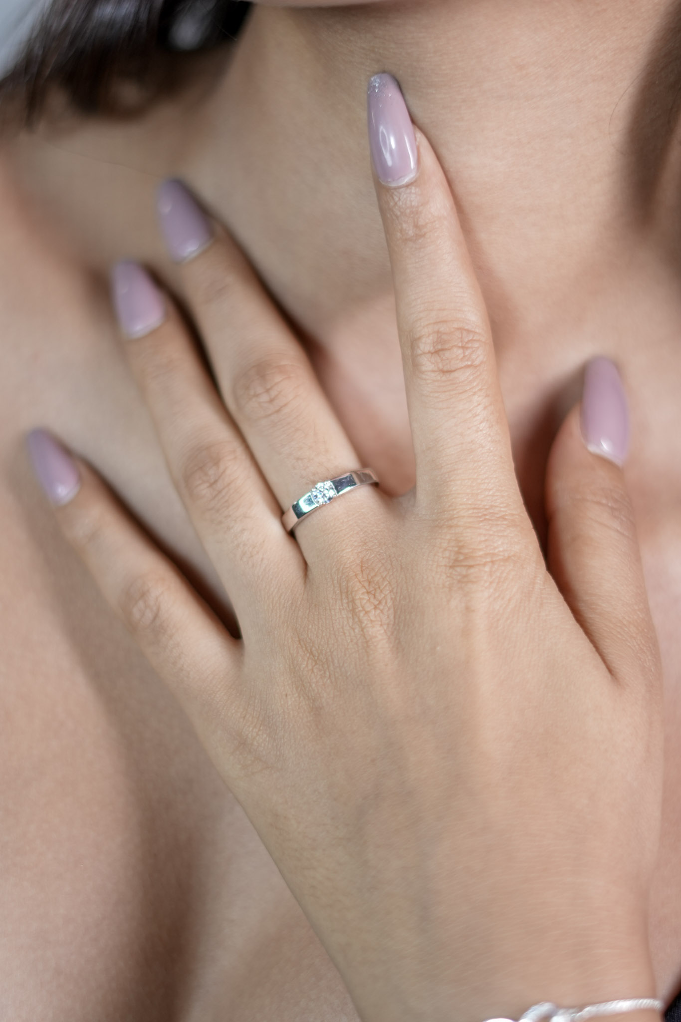 Midnight Bloom Silver Sapphire Ring