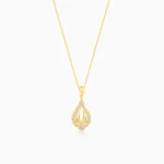 Golden Glint Pendant With Link Chain